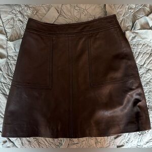 Kooples Black Leather Skirt with Pockets